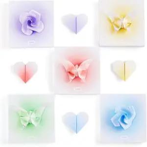 레븐 종이접기 종이 그라디언트 색상의 컬러 접이식 공예 키트 스퀘어 600장 및 성인 예술 DIY를 위한