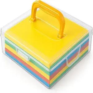 일본 바겐 종이접기 종이 보관함 최대 400장까지 6인치 접이식 카드스톡 스탬프 재봉 키트 도구용 투명