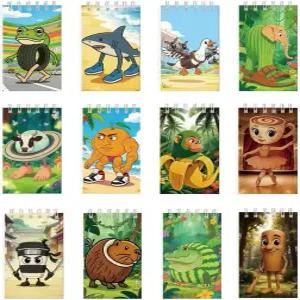 TJLMCORP 브레인로트 포켓 노트 패드 12PCS 4x2.7인치 용 미니 나선형 노트북 - 귀여운 소형 세트로 파티의