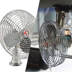 에코 크롬 메탈 선풍기 12/24V 집게 피스 2가지 고정 강력한 화물차용 차량용 자동차