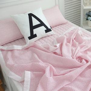 [바숨] 심플라인 여름홑이불+침대패드+베개커버 침구풀세트 슈퍼싱글 S/SS