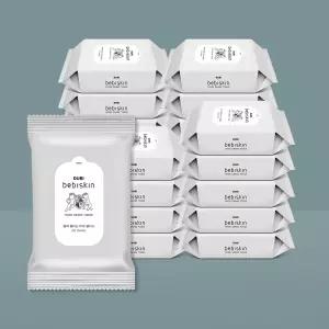 두리 베비스킨 물에 풀리는 천연펄프 비데 물티슈 리필 60매 20팩