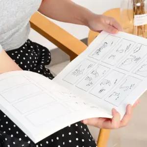 콘티 노트 A4 웹툰 만화 그리기 스토리 보드 8컷 8분할 공책 스케치 광고 기획 애니메이션 아이디어 정리