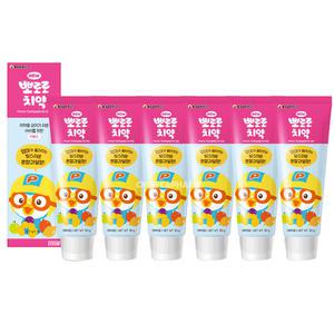 뽀로로 치약 90g 6개 혼합과일향/저불소 어린이 유아 무방부제