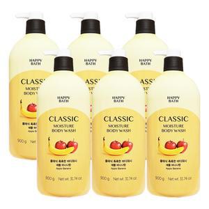 해피바스 클래식 촉촉한 바디워시 애플 바나나향 900g x 6개