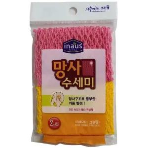 크린랩 망사수세미 2입 X 100개 크린랩수세미