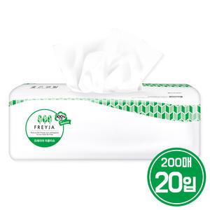 좋은생활 프레이야 팝업 미용 티슈 200매 20입 천연펄프 무형광 무잉크 무향