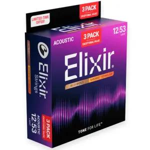 Elixir 엘릭서 3팩 포스포브론즈 통기타줄3팩 012-053