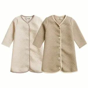 [보리보리/리틀맘]아기 유아 삼중지 누빔면 긴팔 수면가디건 수면잠옷 긴팔