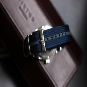 PISTOS 블루/그레이 나토밴드 19mm, 20mm, 21mm, 22mm. 원시계
