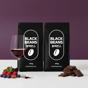 블랙빈스 원두커피 500g x 2봉 갓 볶은 에디오피아 모카 시다모 G4