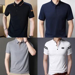 여름 고급 남자 카라 반팔 쿨티셔츠 코튼 차이나 넥 피게티셔츠 라운드 냉감 아이스 골프웨어