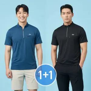 1+  1 남성 슈퍼 쿨 스판 반팔 등산 티 작업복 상의 티셔츠 기능성 집업 322