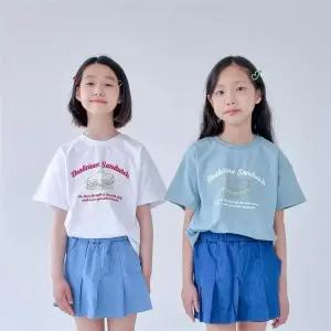 상상주니어 여아용 오버핏 샌드위치 반팔 티셔츠