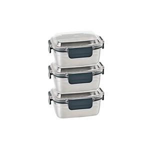 글라스락 클린 스텐 밀폐용기 직사각 600ml 3개 세트, 1개