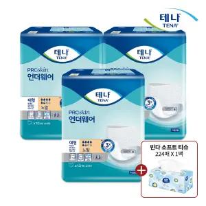 테나 언더웨어 노말 대형 10입x3팩(30매) + 빈다티슈 1팩 요실금팬티 성인용기저귀