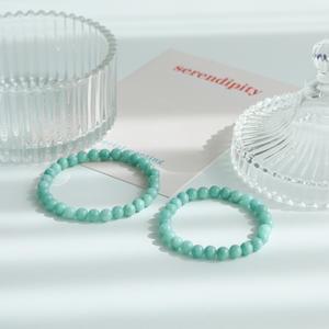 AAA 에메랄드 비취 심플 옥팔찌 6미리 파워스톤 천연석