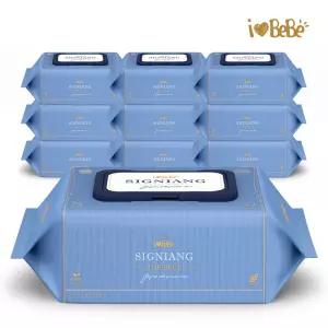 아이러브베베 시그니앙 더블루 생분해 75g 77매 10팩 캡형 아기물티슈