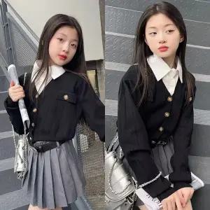 [삐삐네옷가게]여아 스쿨룩 가디건 치마 정장세트