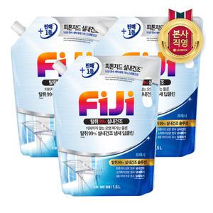 피지 탈취99% 실내건조 프리미엄 액체세제 일반드럼 겸용 프레쉬 리필 1.5L 3개
