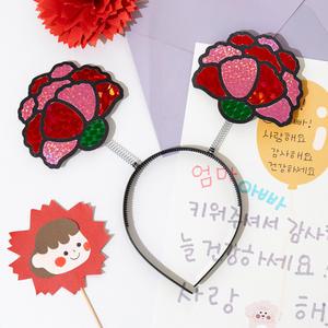 포일아트 카네이션 머리띠 토퍼 가정의달 어버이날 스승의날 만들기재료 카네이션 키트 만들기 diy