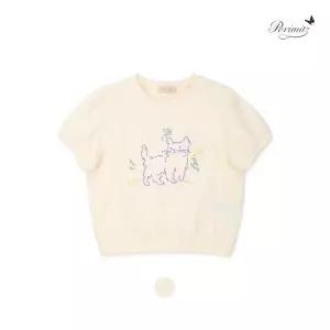 [대구백화점] [페리미츠] 여아 냥냥 볼륨 소매 반팔 티셔츠(P2524T181)