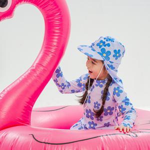 아이스샌드 키즈 유아 여아동 래쉬가드 플랩캡 수영복세트 BR-355107