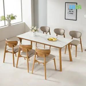 [SASA]데코라인(매장상품) 라운지 원목세라믹 6인식탁(의자6)