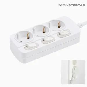몬스터탭 THE 슬림플러그 국산 개별 스위치 3구 멀티탭 5M 납작멀티탭 틈새 납작 플러그 콘센트