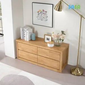 [SASA]데코라인(매장상품) 밀라체 2단 와이드 고무나무원목서랍장