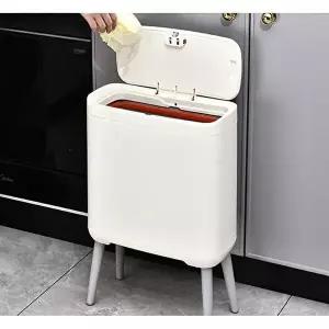 [셀러허브 1]원터치 이중커버 높은 스탠드 12L 쓰레기통