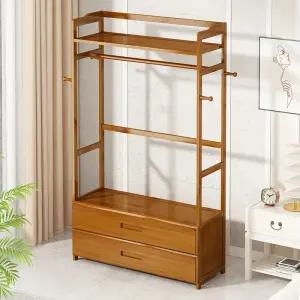 드레스룸 서랍장 옷걸이와 스탠드가 있는 서랍 행거 우드 선반 랙 시스템