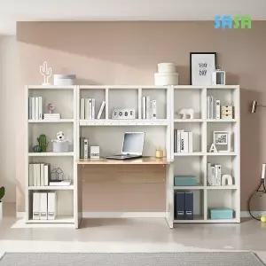 [SASA]데코라인(매장상품) 우유니 전면 책상 책장 세트(책상+책장2EA)