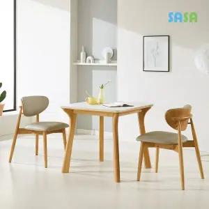 [SASA]데코라인(매장상품) 라운지 원목 세라믹 2인 식탁세트