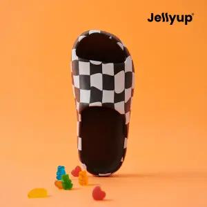 [젤리업] 원 블랙체크 푹신한 리커버리 슬리퍼