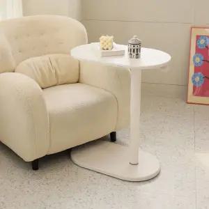 핏쳐 이동식 수동형 높이 조절 라운드 상판 사이드 보조 침대 테이블 책상 FDS1