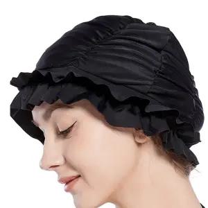 스윔 캡 빅사이즈 베이직 수영모자 여성 수영모 성인 수영복 블랙 수영장 물놀이 용품