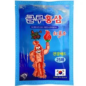 글루홍삼 건강 패드 25매 찜질 한방 패치 국산 파스 형식