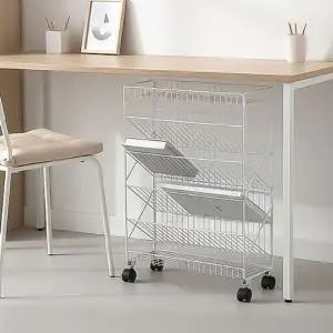 히키스 스틸 트롤리 이동식 책꽂이 매장 공간활용 북카트 책상밑수납 HTB1