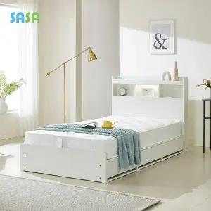 [SASA]데코라인(매장상품) 스누지 LED 슈퍼싱글 SS 서랍 수납 침대 세트(20cm매트리스)