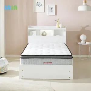 [SASA]데코라인(매장상품) 스누지 LED 슈퍼싱글 SS 서랍 수납 침대 세트(30cm매트리스)