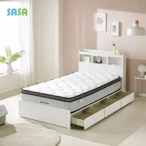 [SASA]데코라인(매장상품) 스누지 LED 퀸 Q 서랍 수납 침대 세트(30cm매트리스)