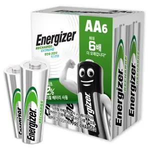 에너자이저 충전용 고용량 익스트림 AA 건전지 6개입 1개