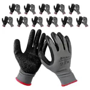 퓨리트 스파이더 라텍스코팅 안전장갑 코팅 절연 물류 창고 자동차정비 낚시용 목장갑 12켤레