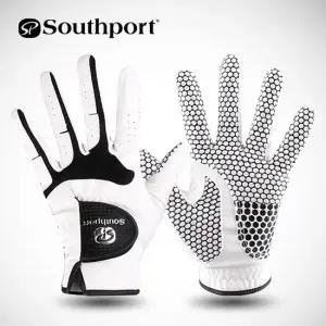 사우스포트 합피 남성용 양손 골프장갑 화이트블랙
