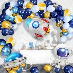 어린이 생일 파티 풍선 우주 우주선 풍선 세트 파티용 비행사