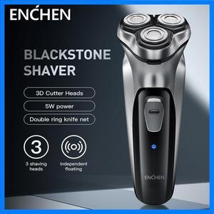 ENCHEN 블랙스톤 남성용 전기 회전 면도기 3D 플로팅 블레이드 세척 가능한 C타입 USB 충전식 수염 면도기