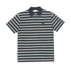 [메종키츠네] OM00209KJ7010 P476 프로필 폭스 헤드 패치 트리컬러 스트라이프 폴로 남성 반팔티