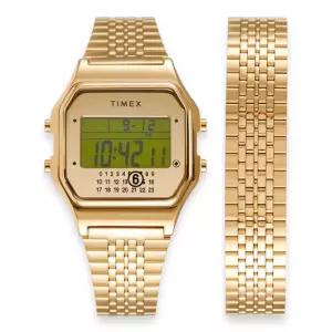 MM6 Timex  T80 기프트 세트 스테인리스 스틸 골드 시계