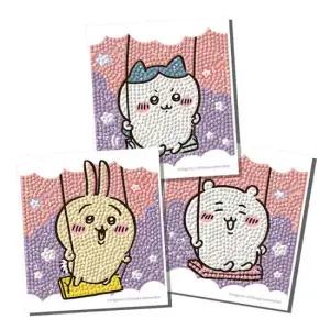 하비스스퀘어 먼작귀 그네타기 보석십자수 스티커 10x11cm BST3-131N